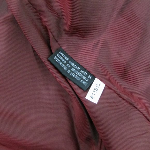 Express Zip Front Belted Leather Jacket Red - Picture 11 of 12